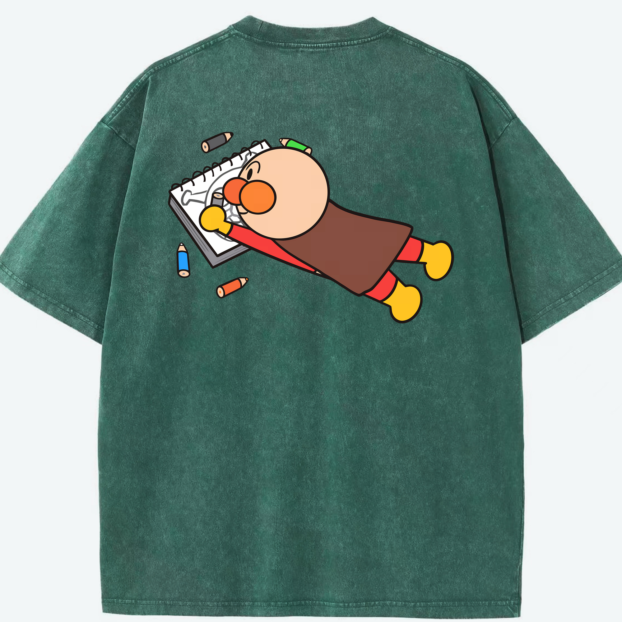 （画像用） アンパンマン Anpanman 綿100% ヴィンテージ風 半袖Tシャツ（背面プリント）